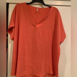 Zenana V-neck Dolman Top 3X Coral